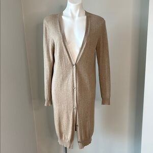 Theory Embellished Long Cashmere Sweater Medium